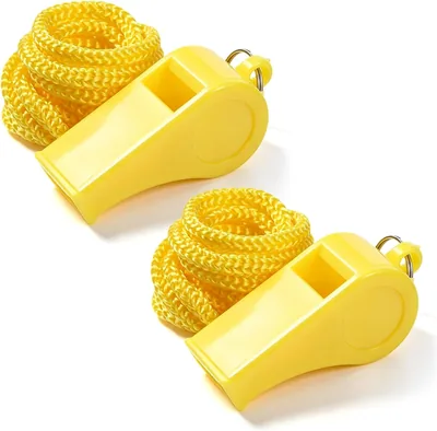 Aiyorse 2 Pack Yellow Whisteltränare med Lanyard | Plastklämmer för lärare