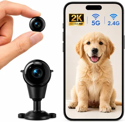 JOYTOUR Mini Kamera 5G WiFi, Überwachungskamera mit kostenlosem Cloud-Speicher, Offline-Aufnahme auf SD-Karte, kabellose Kamera