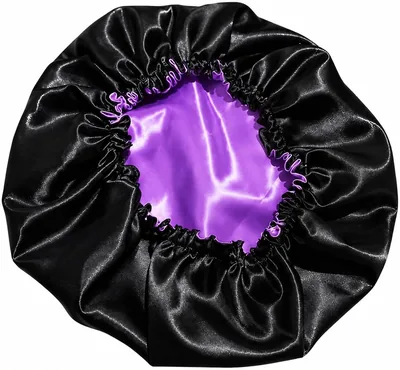 Touca de Cetim Dupla Face Ajustável - Preto com Rosa ou Roxo Sortidos | Melhor Preço