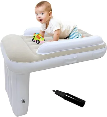 Toddler Airplane Bed Travel Essentials - Portable Inflatable Baby Bed