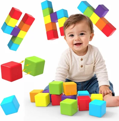 Magnetic Building Blocks for Kids, 12 Pieces