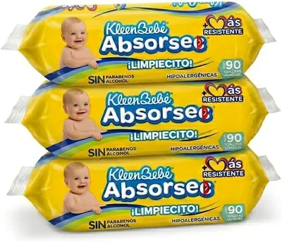 Toallitas Húmedas para Bebé y Adulto - 3 Paquetes con 270 piezas, Hipoalergénicas, Ultra Absorbentes