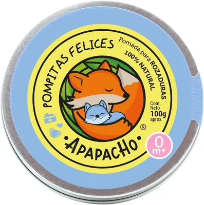 Apapacho Bálsamos Crema Pompitas Felices Pomada Para Rozaduras | Trata la dermatitis del pañal, restaura el pH natural de la piel