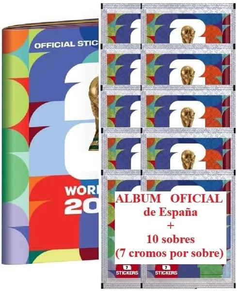 ALBUM + 10 SOBRE SELLOS DE FÚTBOL 2026 - Mejora Oferta