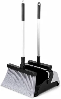 Broom and Dustpan Set with Long Handle