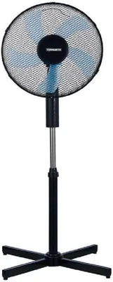 Termozeta Windzeta Plus Nero - Ventilatore a Piantana con 5 Pale Semitrasparenti Azzurre, Ø 40 cm, 40W, 3 Velocità, Altezza 1 - Best Deal