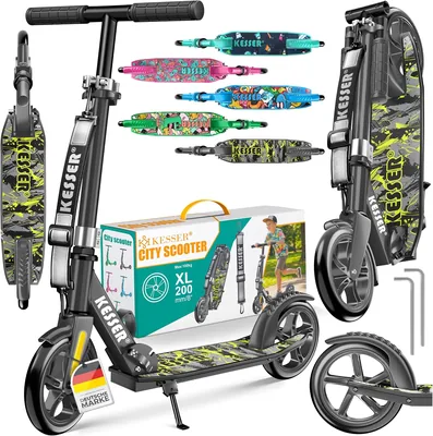 KESSER® Scooter Kinderstadtroller Kickroller verstellbar, klappbar, bis 100 kg