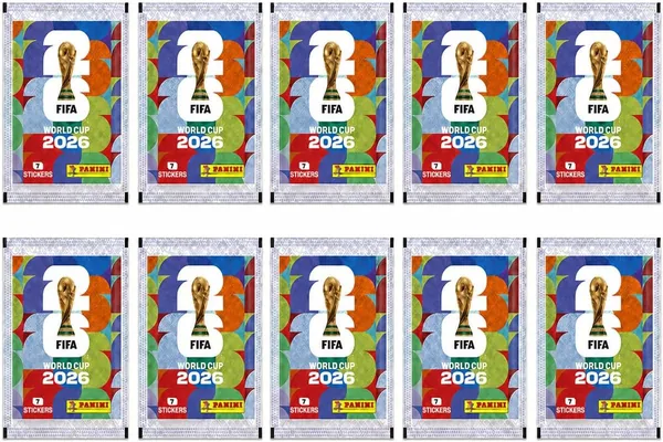 World Cup 2026 Sammelsticker-Set - 10 Stickerbeutel mit je 7 Stickern - 70 Sticker zum Sammeln, Exklusiv