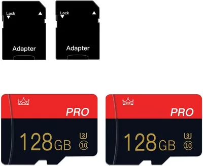 2x 128Go Carte mémoire Micro SD Haute Vitesse Classe 10 avec adaptateur SD pour tablette/smartphone/appareil photo/radio de voiture/console - Meilleures affaires