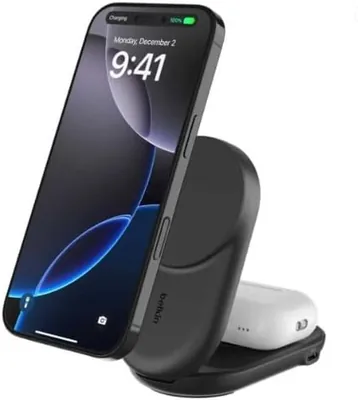 Belkin WIZ039TTBK UltraCharge 2-in-1 Qi2 25W Wireless Charger Black