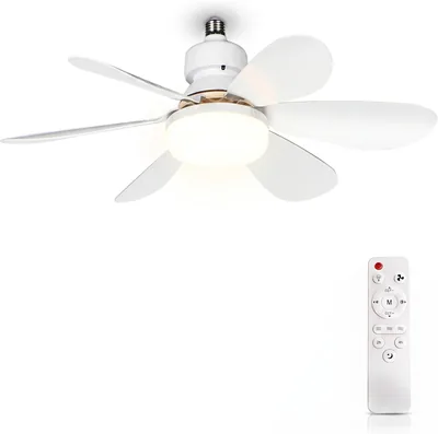 MARSI Ventilatore da Soffitto con Luce LED 52 cm, Lampadario con Ventilatore E27, 6 Pale, Motore DC, 3 Velocità, Luce Dimmera - Best Deal