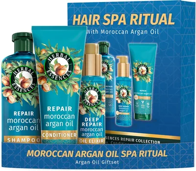 Herbal Essences Repair Moroccan Argan Oil Collection Giftset: Shampoo, Conditioner and Oil Elixir
