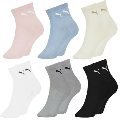 Kit 6 Pares Meia Puma Cano Médio para Academia e Corrida em Algodão Feminina Sport Original