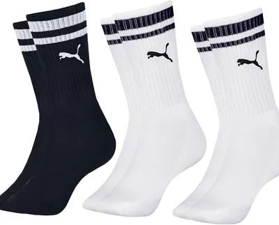 Kit 3 Pares Meia Puma Cano Alto Masculina Esportiva Original Heritage Sola Atoalhada Algodão Adulto Best Deal