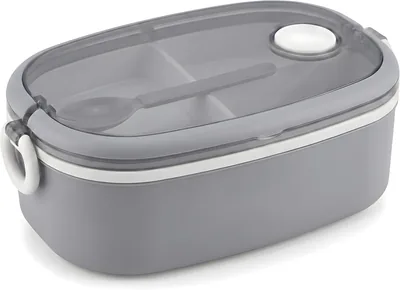 صندوق غداء للأطفال والبالغين | خالي من BPA 4 مقسم 1.5 لتر مع ملعقة | مشابك مقاومة للتسرب | آمن للميكروويف والغسالة | مدرسة