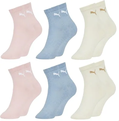 Kit 6 Pares Meia Puma Cano Médio para Academia e Corrida em Algodão Feminina Sport Original