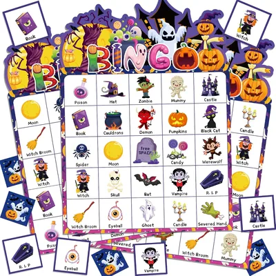 38pcs Halloween Bingo Game Set