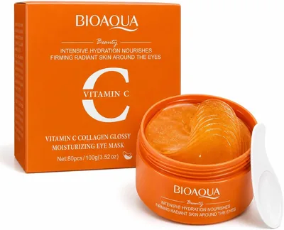 Parches de Hidrogel BIOAQUA para Ojos con Vitamina C y Colágeno - Reduce Ojeras y Bolsas - 80 Piezas
