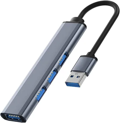 محول TECHZONE ذو 4 منافذ مع مفتاحات طاقة فردية، مقسم USB عالي السرعة للكمبيوتر المحمول والكمبيوتر الشخصي وماكبوك ولوحة المفاتيح والفأرة