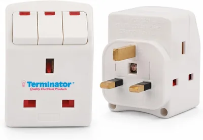 Terminator TMA 343 3-Way UK Socket Adaptor - Save 10%