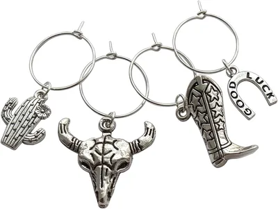 4pcs Cute Cowboy Boot Wine Glass Charms Best Deal