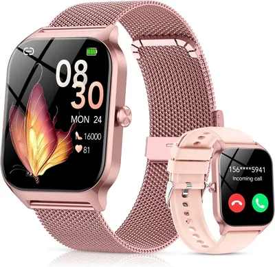 Reloj Inteligente para Mujeres con Llamadas Bluetooth y Asistente AI, Notificaciones Whatsapp, 1.85 Pulgadas HD Reloj Inteligente para Mujeres con SpO2