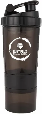 Protein Shaker - Leak-Proof Gym Bottle with Compartments - BPA Free - Light Weight