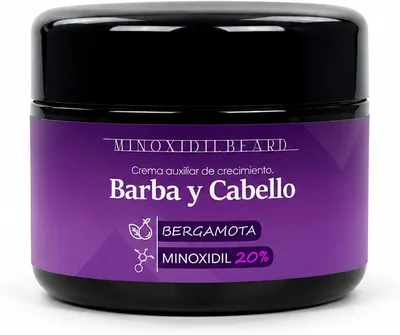 Crema para el Crecimiento del Cabello y la Barba con Minoxidil 20% y Aroma a Bergamota