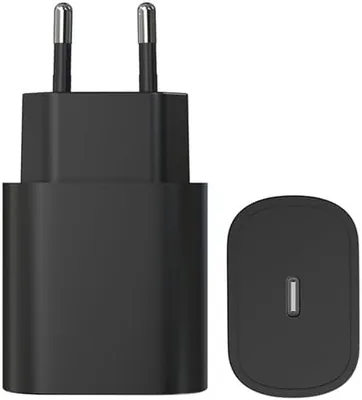 محول شحن فائق السرعة مع كابل USB-C إلى USB-C للهواتف الذكية (توافق 25W PD USB-C مع هواتف سامسونج المحمولة)