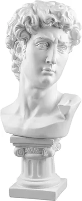 Busto de David Escultura Decorativa, Blanco, Estilo Griego Clásico, 29 x 19 cm, Figura de Yeso Cerámico