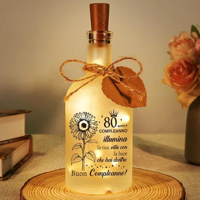 Lampada per Compleanno 80 Anni - Regalo Originale per Nonni e Nonne