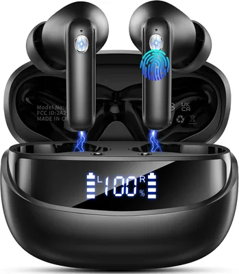 Cuffie Bluetooth 5.4, Stereo Hi-Fi con 4 Microfoni, Durata 50 Ore, Resistenti all'Acqua IP7