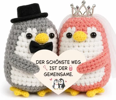 Giftota Weddingschätze: Umarmungspinguine für Braut und Bräutigam | Romantische Geschenke zum Jahrestag