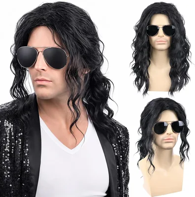 Morvally 80s Retro Rocker Costume Wigs for Men - Pop Icon Halloween Outfit Cosplay Accessory, Best Deal