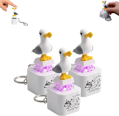Seagull Keyring mit Seegull-Sound: Ladefähige Tastaturklickerei, Fidget-Spielzeug mit echtem Sound