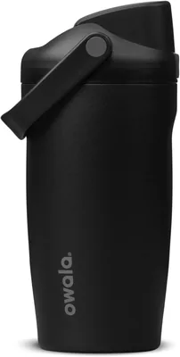 Owala FreeSip Sway - Botella de agua de acero inoxidable aislada con boquilla bidireccional, popote integrado y mango de cube