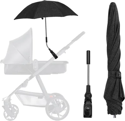Universeller Sonnenschirm für Kinderwagen UV-Schutz UPF50+ 71 cm Durchmesser, Uni