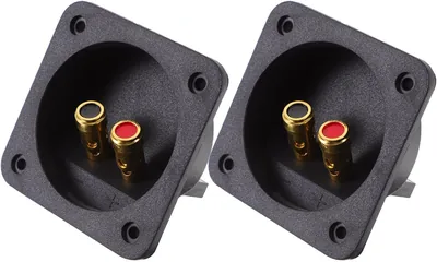 TOKIDNY Bornes para bafle y Terminal de Caja de subwoofer 2 Piezas Cuadrados con Indicadores Positivo y Negativo para Uso en Audio