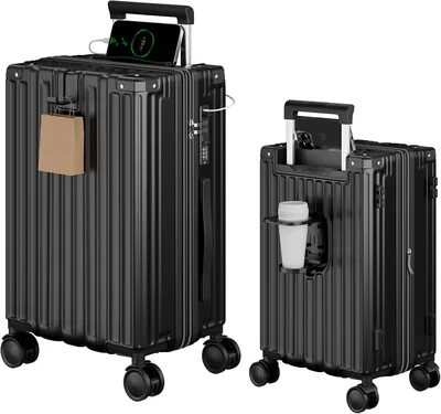 ATORREK スーツケース キャリーバッグ 拡張式 軽量 機内持ち込み機能 多機能 クワイエット ABS+PC シャックプルーフ USB