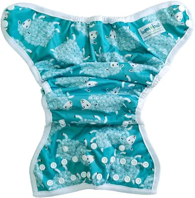 Waterproof Wool Print Nappy Cover, Adjustable, Wipeable
