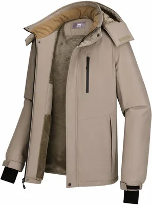 CAMEL CROWN Men's Mountain Snow Jacket Waterproof Windproof Fleece Parka