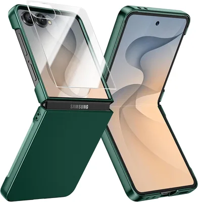 Doeshine Z Flip 8 Case Slim, Skinnfrenar, Dunkel Grön | Telonsskydd med Tunn Passform