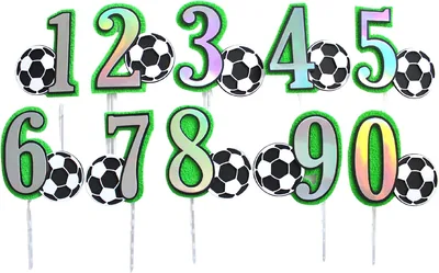 Topper de pastel de fútbol. Número 09. Adorno para pasteles