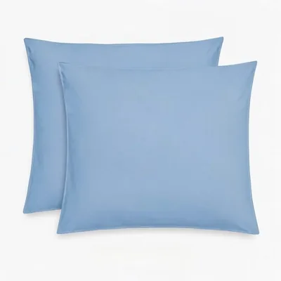 Relax Collection Plain Microfibre Pillow Case Set (Sky Blue, Continental) - Best Deal