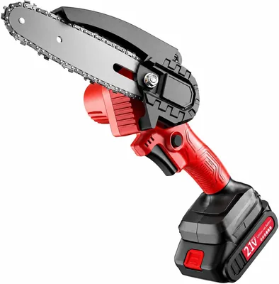 70%オフ！ 21V 3.0Ah 6インチ 電気チェーンソー - 大容量バッテリー2個付き