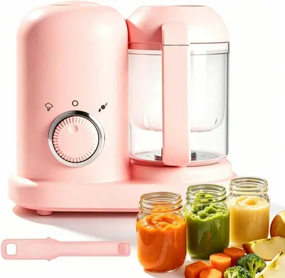 Procesador de Alimentos para Bebés EEBOU 4 en 1, Vaporera, Licuadora y Trituradora, 300 W, Gran Capacidad - Mejor Precio