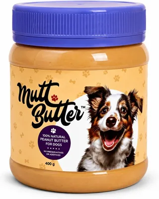 Mutt Butter™ Natural Peanut Butter 400g Gluten-Free Sugar-Free No Additives Best Deal