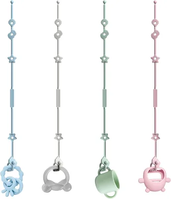4 x Silicone Pram Chain Adjustable Straps
