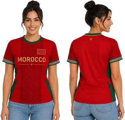 Morocco Women's Jersey | Dry-Fit Soccer T-Shirt | Best Deal