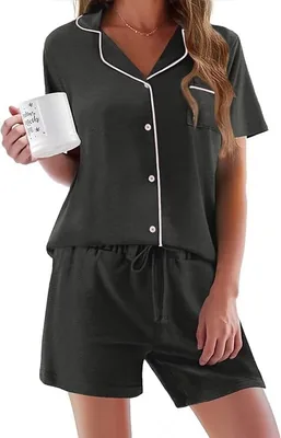 Ekouaer Women's Short Sleeve Sleepwear